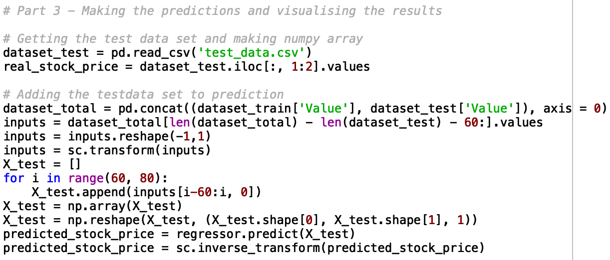 Predicting using RNNs