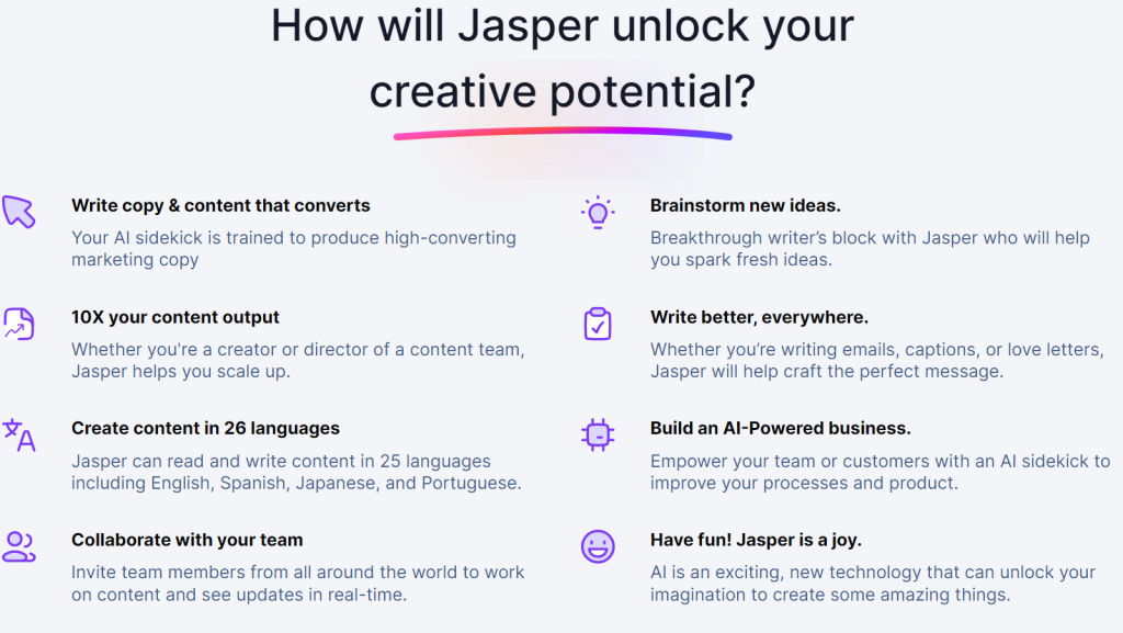 Jasper AI Features