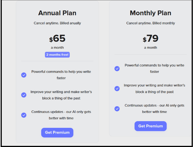 Shortly AI pricing page 