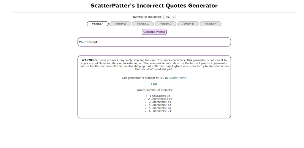 ScatterPatter's Incorrect Quotes Generator