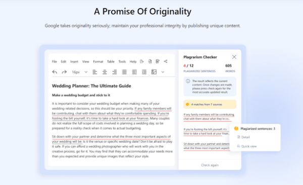 Plagiarism Checker Overview - WriterZen Review